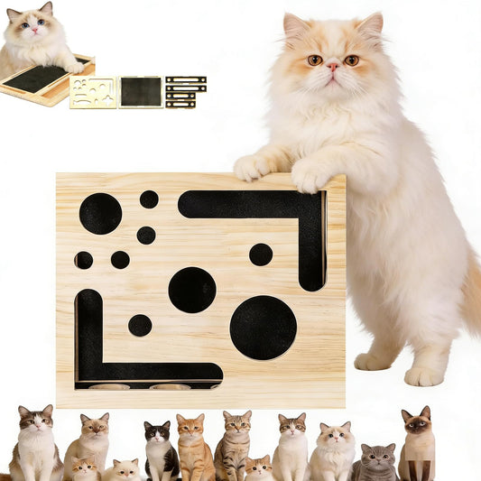 2026 New Cat Nail File Enrichment Box, Cat Scratch Puzzle Enrichment Box with Sandpaper Inside, Fun Cats Indoor Scratching for Boxes Game - Stress Free Alternative to Clippers&Grinders for Indoor Cats
