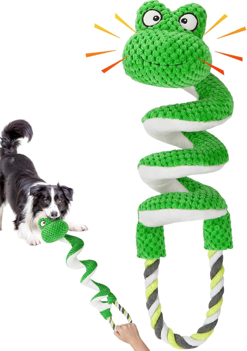 Duty Dog Rope Toys with Crinkle Paper & Squeaker - Interactive Tug of War Pull Toy for Puppy Boredom, Teeth Cleaning -To