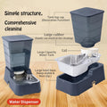Meikuler Pets Auto Feeder 5.2L,Food Feeder and Water Dispenser Set for Medium & Large Dogs Cats and Pets Animals (Navy)
