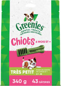 Greenies Dog Treats Veterinarian-Recommended Natural Dental Puppy Treats Teenie Size,12 oz. Pack