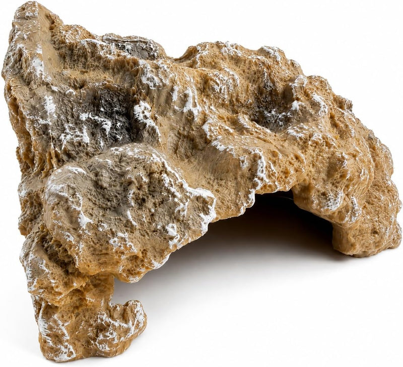 Reptile Hide Rock Cave, Small Resin Corner Hideout for Juvenile Leopard Geckos, Small Geckos, Small Lizards & Juvenile S