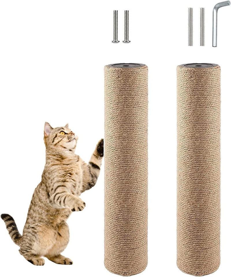 2 Pcs Cat Scratching Post Replacement for Indoor 15.7 x 3.1 Inches Cats Tree Replacement Parts Natural Sisal Cat Scratch
