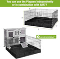 GUTINNEEN Rabbit Pet Playpen Guinea Pig Cage with Waterproof PVC Bottom Liner, Triple Fixing Cage for Rabbit, Guinea Pig