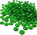 ARSUK Green Glass Beads, 100pcs (0.7-0.8 in) Flat Marbles for Vase Fillers
