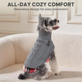 KYEESE Dog Sweater Soft Pullover Dog Sweaters for Small Dogs Male Warm Turtleneck Small Dogs Sweater Stretchy Knitwear Cat Clothes with Gingham Patchwork Comfy Pet Coat for Fall Winter Cold Weather