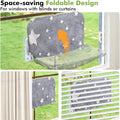 Zoratoo Cat Window Perch, Glow in The Dark Cordless Foldable Pet Hammock Bed for Window with Sturdy Metal Frame, Glowing Stars Pattern Resting Seat for Indoor Cats (Stars - M)