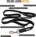 SlowTon No Pull Dog Harness - Heavy Duty Dog Harness and Leash Set for Medium Large Dogs, Reflective Tactical Harness with Soft Padded and Front Clip for Easy Walk and Training (Black L)