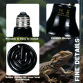 50W Reptile Heat Lamp(2-Pack) Ceramic Heat Emitter- Non-Light Emitting, 24/7 Safe Heating for Terrariums, Brooders & Inc