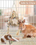 Bissap Bunny Chew Toys, Natural Seagrass Hanging Basket Chews Water Plant Woven Chinchillas Chewing Treats for Rabbits G