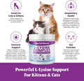 Special Breed L-Lysine for Cats and Kittens – Immune, Respiratory and Eye Support – Cat Sneezing and Runny Nose Relief – Lysine Powder with Prebiotics, Krill, Bone Broth and DMG – 120 Servings