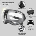 Clear Dog Goggles for Large Dogs, Anti-UV Dog Sunglasses for Medium to Large Breed, Pet Eye Protection for Driving Ridin