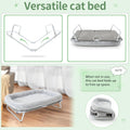 Sunhoo Elevated Cat Bed Foldable Raised Pet Hammock Self-Supporting Puppy Lounger with Off Floor Metal Frame Washable Co