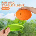 Prime Pets Dog Flying Disc, 2 Pack, 7 Inch, Durable Dog Toys, Nature Rubber Floating Flying Saucer for Water Pool Beach, Orange and Green
