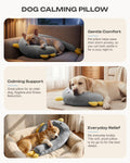 Losape Dog Calming Pillow, Soft Pet Pillows for Small Dogs and Cats, Washable Fluffy Cozy Sleep Dog Neck Pillow, Dog Bed Pillow for Senior Pup Puppy Kitten(L Gray)