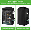 Klmnop Bird Cage Cover for Night, Black Waterproof Birdcage Cover with 4 Windows for Parakeet Cockatiel Conure (17.7x13.