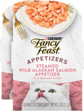 Fancy Feast Purina Appetizers Lickable Grain Free Wet Cat Food Topper Wild Alaskan Salmon Appetizer - 1.1 oz. Trays,(Pac