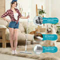 Carpet Rake for Pet Hair Removal Tool, 60” Adjustable Long Handle Pet Carpet Brush, Reusable Carpet Scraper Dog cat Hair