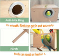 JSLZF Parakeet Nesting Box, Bird Nest Box with Perch for Parrot