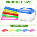 Pinkunn 40 Pcs Plastic Reptile Terrariums Carrier Cage, 5 x 3.5 x 3.5