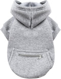 Dog Hoodies for Small Dogs with Zipper Pocket, Soft Clothes with Rope Hat