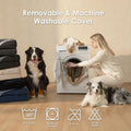 EHEYCIGA Orthopedic Dog Bed for Medium Dog, Memory Foam Dog Couch Bed with Sides, Waterproof Liner & Washable Removable Cover, Bolster Pet Sofa, 30x20 Navy