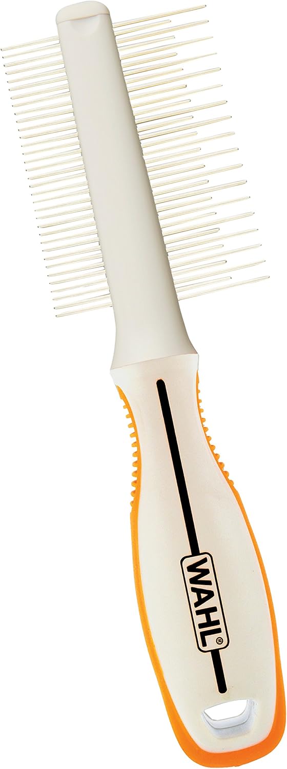 Wahl Premium Flea, Hair Pick & Finishing Comb for Dogs, Ergonomic Grip