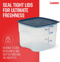 Cambro FreshPro 12 Quart (QT) Food Storage Container with Lid (Restaurant Grade) - for Food Prep, Commercial Kitchen, Pet and Dog Food Container (Translucent)