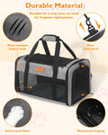 PETUX Airline Approved Pet Carrier - 17x11x9.5 in, Underseat, Top & Side Entry, Soft Sided Cat Carrier for Small Cat Up to 12 lbs with Breathable Anti-Scratch Mesh for Travel & Vet - Grey