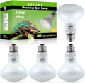 LUCKY HERP 4 Pack 100W Reptile Heat Lamp Bulb (2nd Gen), Amphibian Basking Light Bulb, Reptile Daylight Bulb for Turtle,