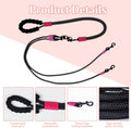 Double Dog Leash No Tangle, Adjustable Split Leads Three Pet Walking Leash with Comfortable Padded Handle for Three Dogs