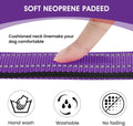 PenSeepet Reflective Dog Collar Padded with Soft Neoprene Breathable Quick Release Basic Dog Collars for Medium Dogs Purple Girl