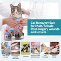 ROZKITCH Cat Recovery Suit, Full Coverage Anti Licking Onesie for Cats, Anti Shedding Overgrooming Wrap Full Body Jumpsu