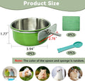 2 Pcs Parrot Feeding Dish Cups,Stainless Steel Bird Food Water Feeder Bowls