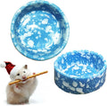 kathson 2 Pcs Hamster Food Bowl Guinea Pig Ceramic Water Bowl Small Animal Feeding Dish for Dwarf Hamster Gerbil Syrian 