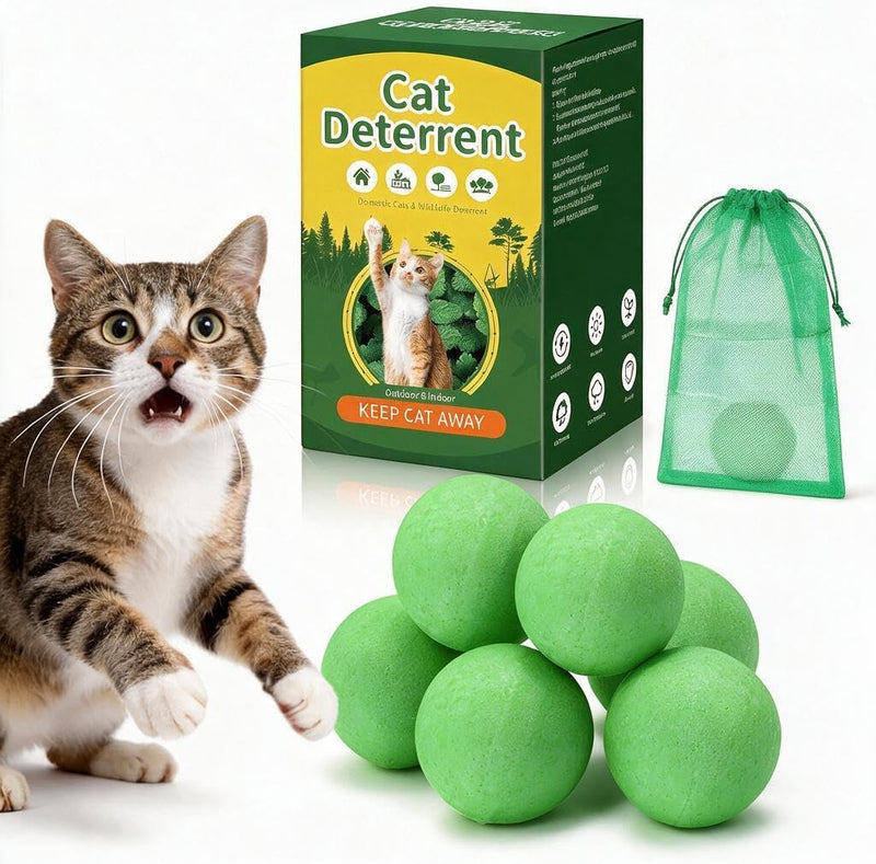 Cat Deterrent Outdoor & Indoor,Cat Repellent Essential Oils Ball Natural Anti Cat Scratch for Furniture, Keep Cats Off Y