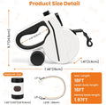 Retractable Dog Leash with USB Rechargeable Light, Reflective, Black