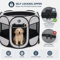 Portable Dog or Cat Playpen - Lightweight Durable Playpen for Pets - Easy Clean Up Foldable Pet Playpens with Waterproof Bottom & Self-Locking Zipper Door - Indoor/Outdoor Collapsible Crate for Pets