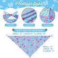 Agroon Summer Dog Bandanas Large 2PCS, 4 Pattern Blue Pink Yellow Scarf for Boy and Girl, Triangle Reversible Bibs Breed for Puppy Cats Pets
