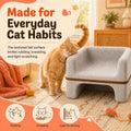 SSAVED Cat Bed for Indoor Cats, 2-Tier Cat Cave Bed with Top Lounge & Lower Hideaway, Washable PET Felt Cat Sofa for Living Room, Bedroom, Apartment, Scratch-Friendly Cat Furniture, Light Gray