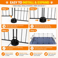 FHTONGE Large Guinea Pig Cage Habitat with 2 Waterproof Mats, 12xC&C Panels