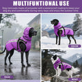 Mosucoirl Dog Raincoat Waterproof Raincoats for Dog Reflective Dogs Rain Jackets with Hood Hoodie Pet Rain Poncho Coat for Small Medium Large Dogs Puppies S-XXL (Purple, L)