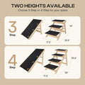 Luciphia Wooden 2-in-1 Dog Stairs, 4-Step Foldable Anti-Slip Pet Steps