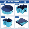 NATGAI 32 x 8 in Foldable Dog Swimming Pool, PVC Pet Bath Tub, Whelping Box