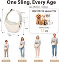 Dog Sling Carrier for Small Dogs and Cats Up to 15 lbs, Hands Free Pet Carrier with Adjustable Strap, Breathable Mesh Li