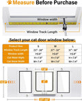 SAKSUN Cat Door for Window Weatherproof: Aluminum Frame Flap Pet Door Quick Fit Window Insert - Easy Adjustable to Fit Windows Width 27"-32" - 4 Secure Lock Modes with Magnetic Closure for Dog Cats