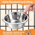6 Pack Hanging Dog Kennel Bowls, No Spill Crate Water Bowl Food Feeder for Cage Removable Coop Cup with Hook Holder for 