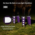 Reflective Horse Fly Boots Set of 4, Loose Fitting Leggings for Horses, Equine Fly Leg Wraps Socks for 4 Legs, Breathabl