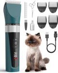 oneisall Professional Cat Clippers for Matted Hair, 5-Speed Quiet Cat Grooming kit, 6 in 1 Adjustable Blade, Cordless Pet Shaver for Long Hair,Waterproof Pet Trimmer, Pet Clippers for Cats(Green)
