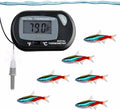 SunGrow Digital Betta Thermometer for Tropical Aquarium Fish, Black Color, Suction Cups and 1 Battery Included, 1 pc per