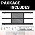 Horse Stall Guard, 57 x 18 Inch Adjustable Nylon Black Mesh Gate for Horses